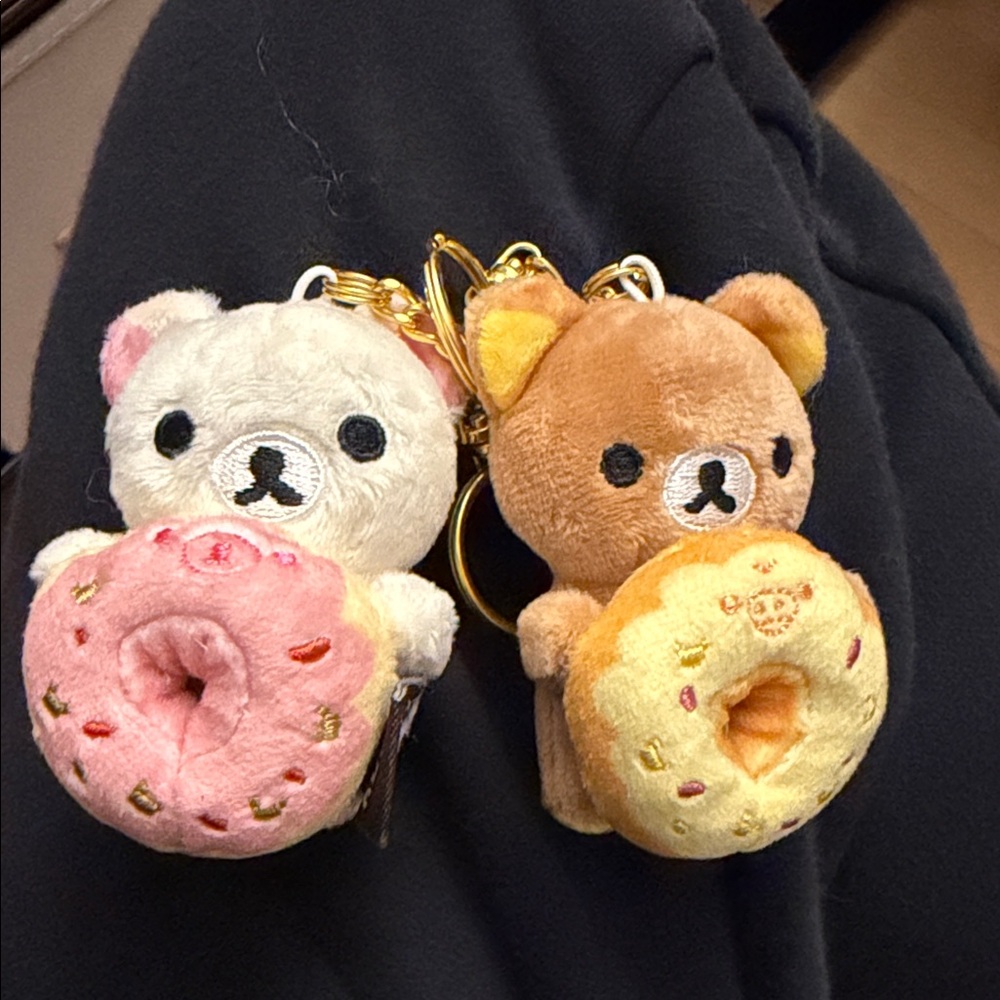 Cute Bear Keychains with Donuts